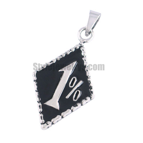 Stainless steel jewelry pendant one percent pendant SWP0063 - Click Image to Close